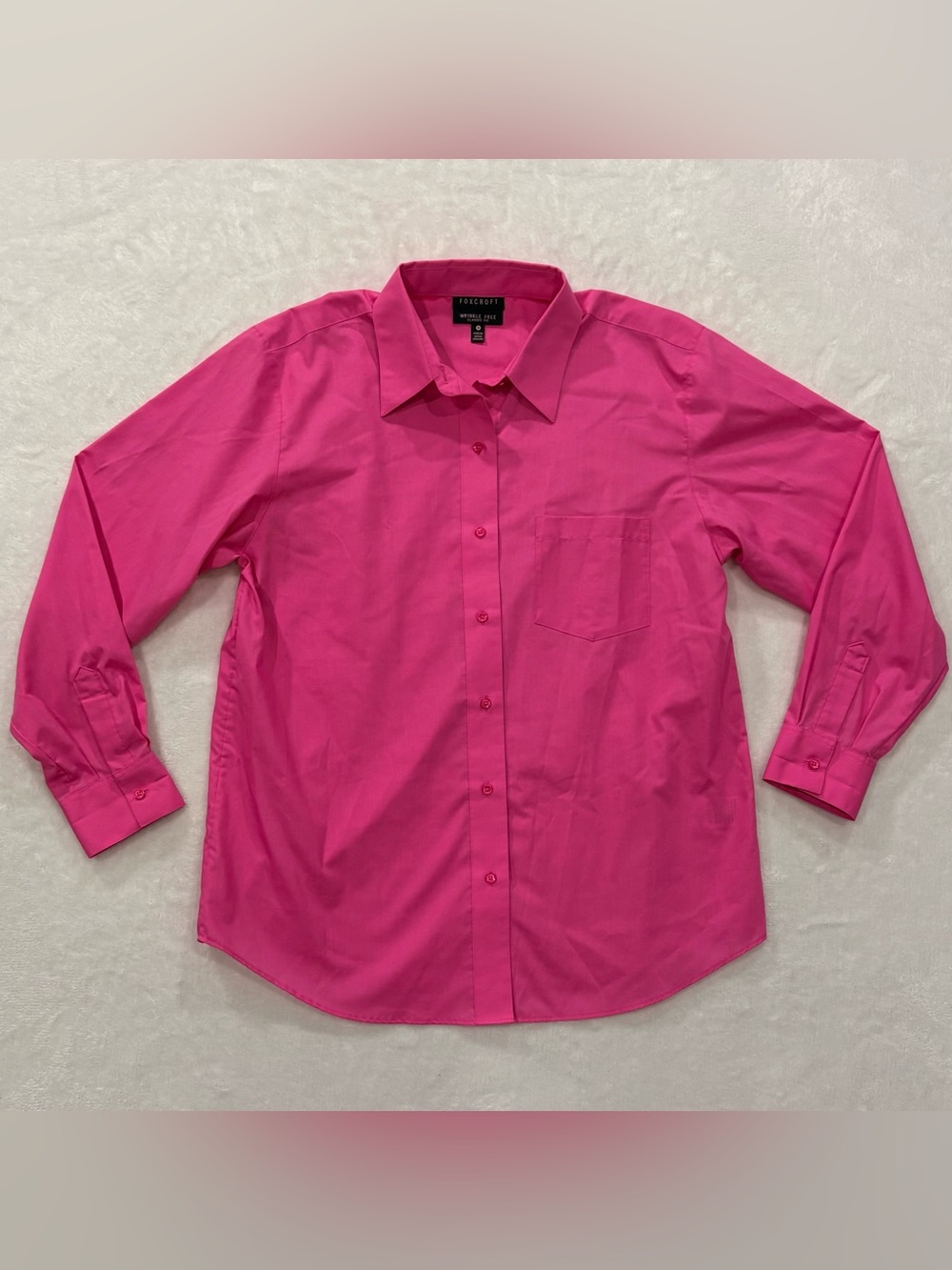 Foxcroft Wrinkle Free Classic Fit Pink Button Up Shirt Women’s Size 14